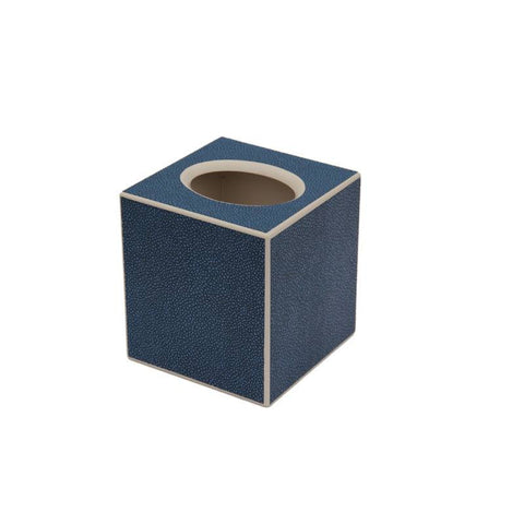 Bespoke Hand Made Navy Blue Faux Shagreen Tissue Box Cover