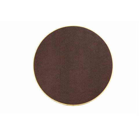 Hand Made Faux Lizard Round Place Mat Brown with Gold Leaf Trim