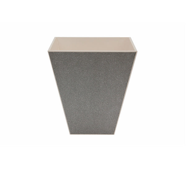 Hand Made Waste Paper Basket Faux Shagreen Grey