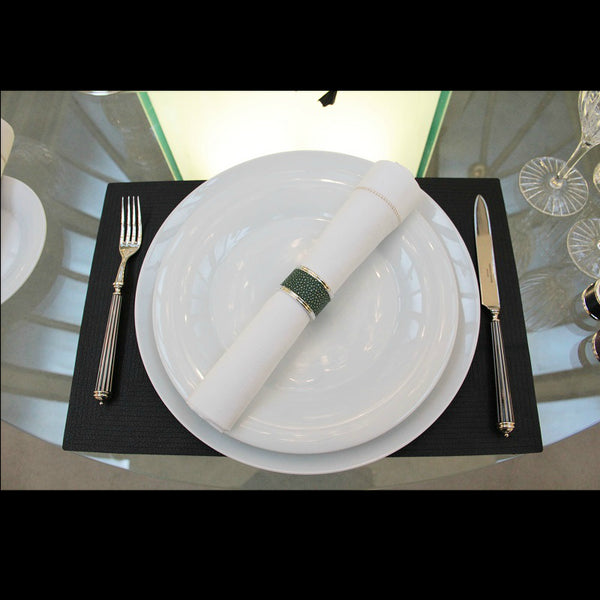 Silver Plated Napkin Ring Forest Green